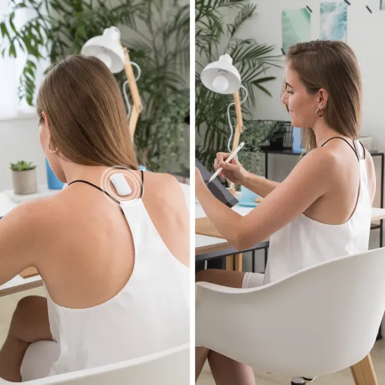 Upright Go 2 posture trainer worn on the upper back