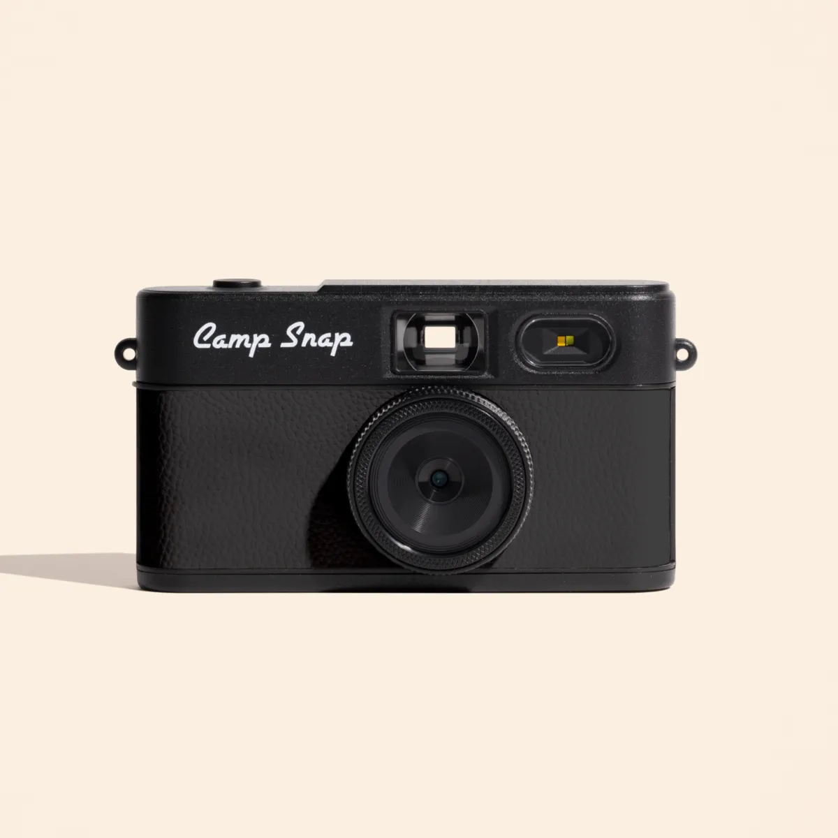 Black Camp Snap 2 screen-free digital camera, front view