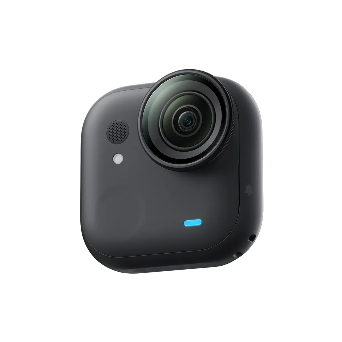 Black Insta360 GO Ultra camera on its own