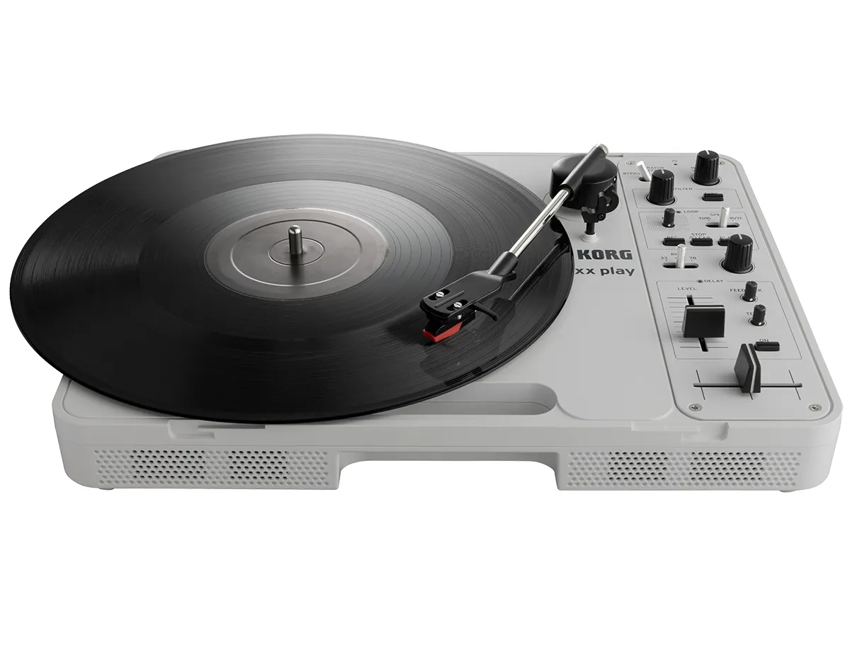 Korg handytraxx play portable record player in light grey