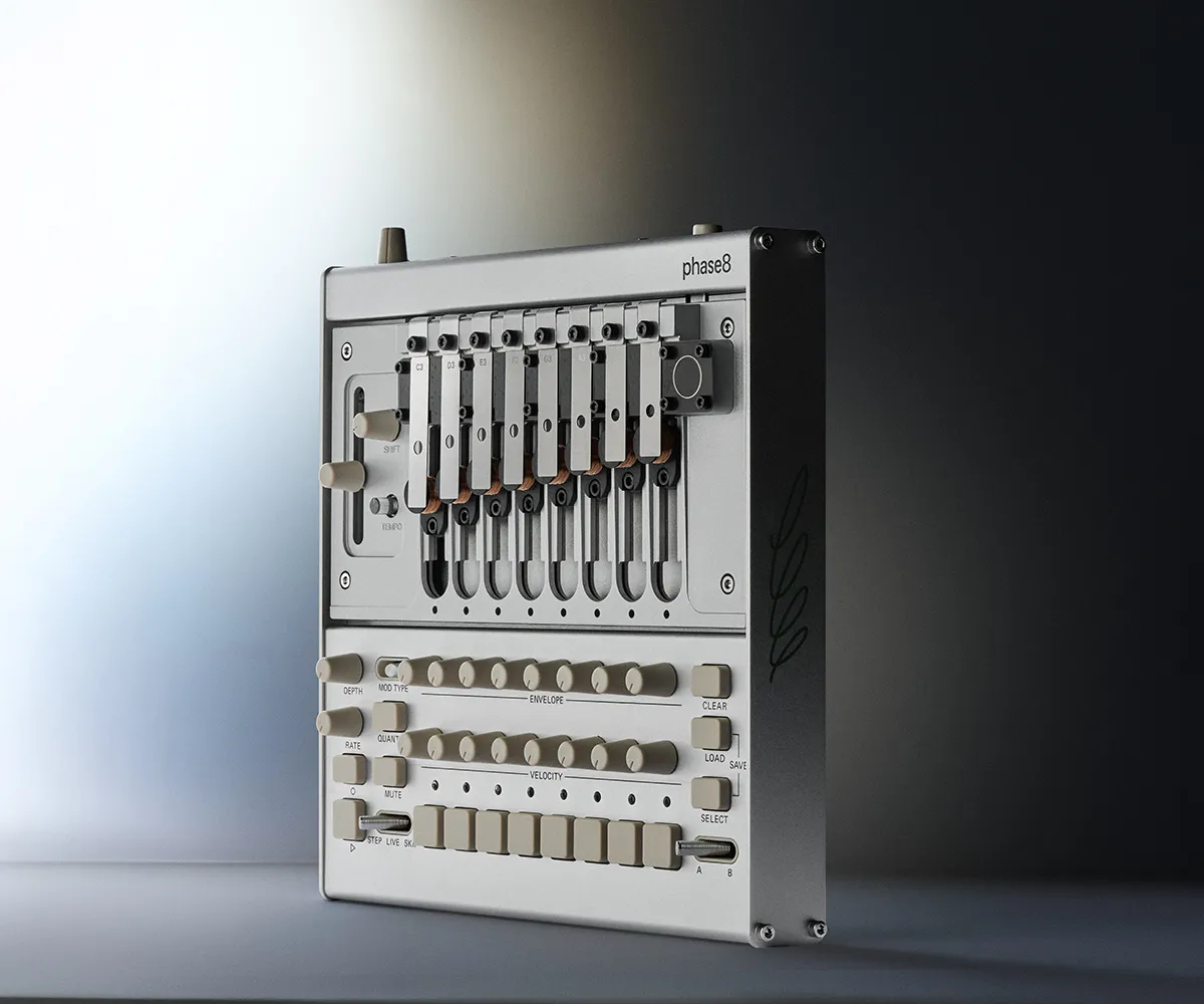 Korg phase8 acoustic synthesizer in silver