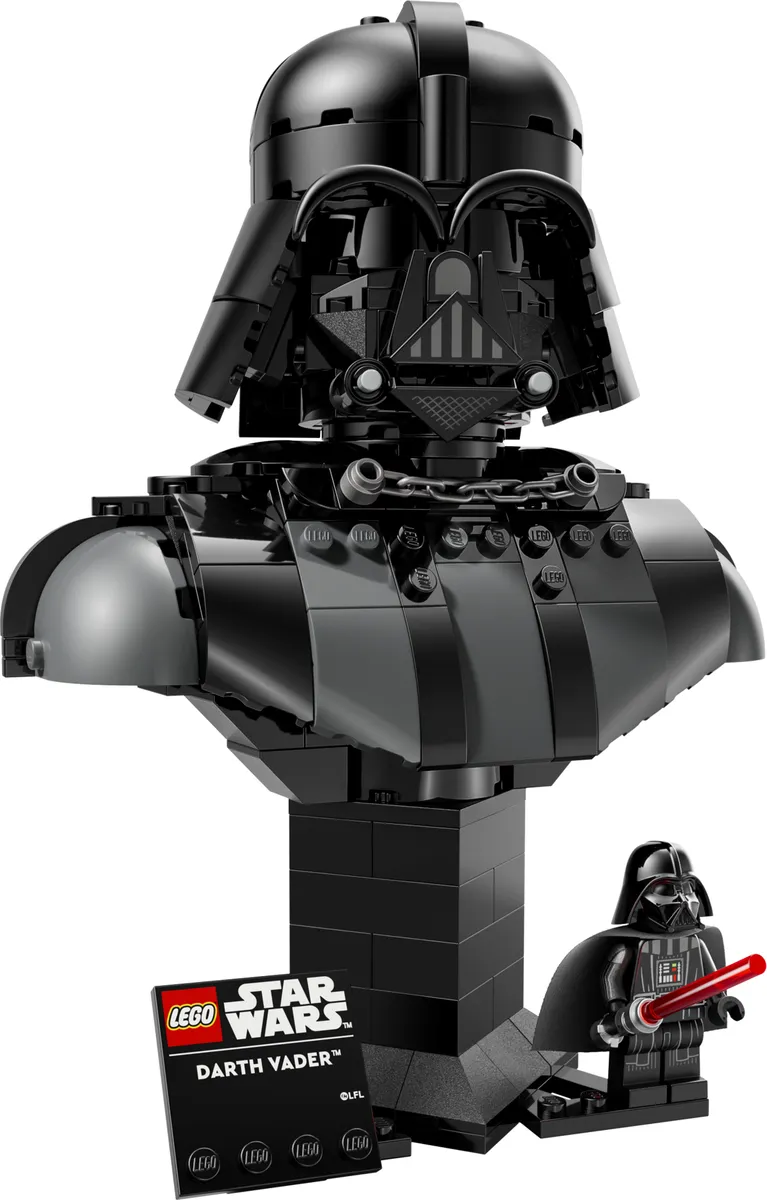 LEGO Star Wars Darth Vader Bust 75439 with nameplate and minifigure
