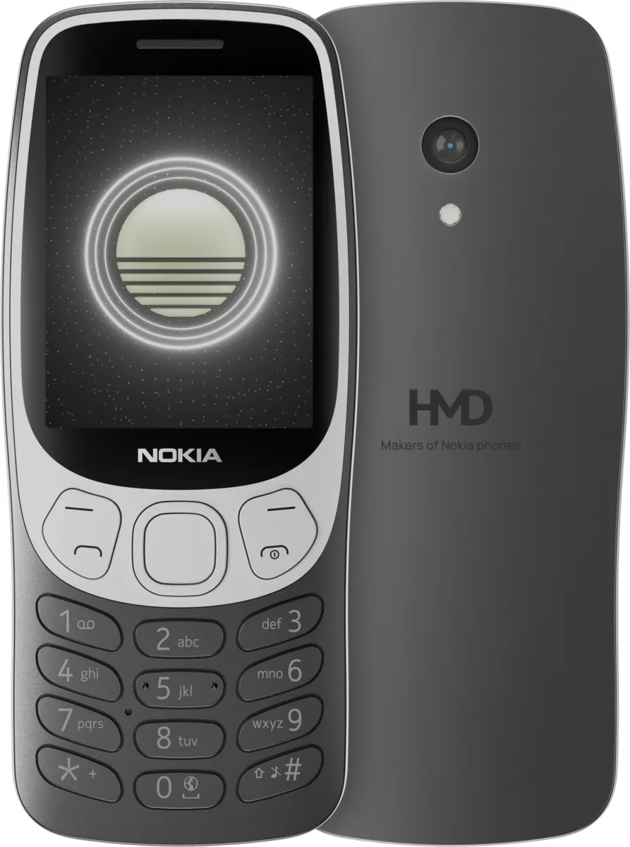 Black Nokia 3210 4G, front and back