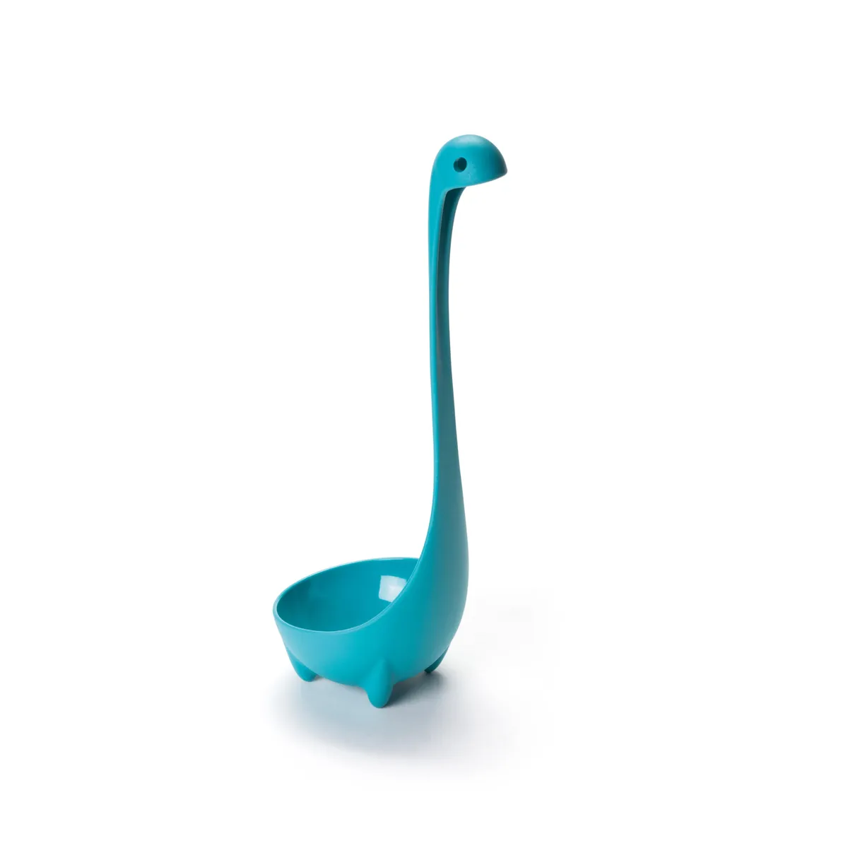 Turquoise OTOTO Nessie ladle shaped like the Loch Ness Monster