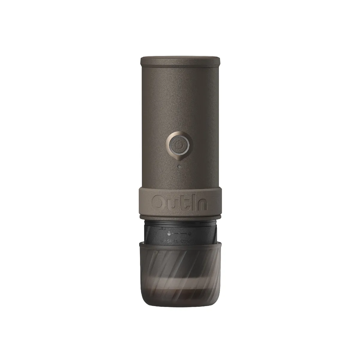 OutIn Mino portable espresso machine in Tundra Brown
