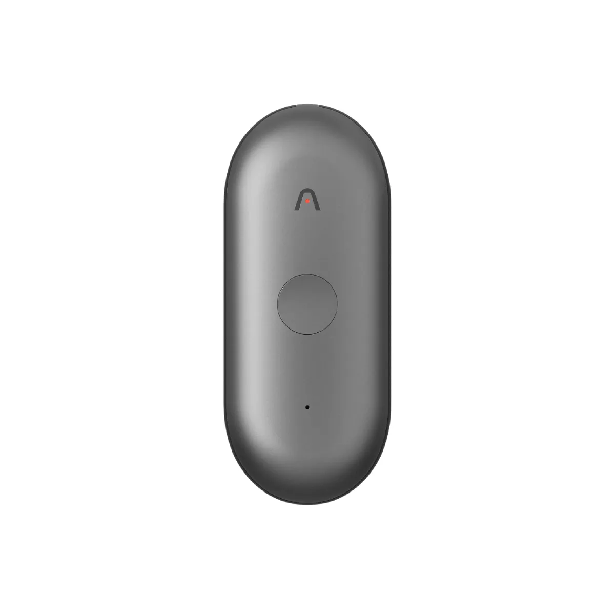The space gray Plaud NotePin S wearable AI voice recorder with its single button