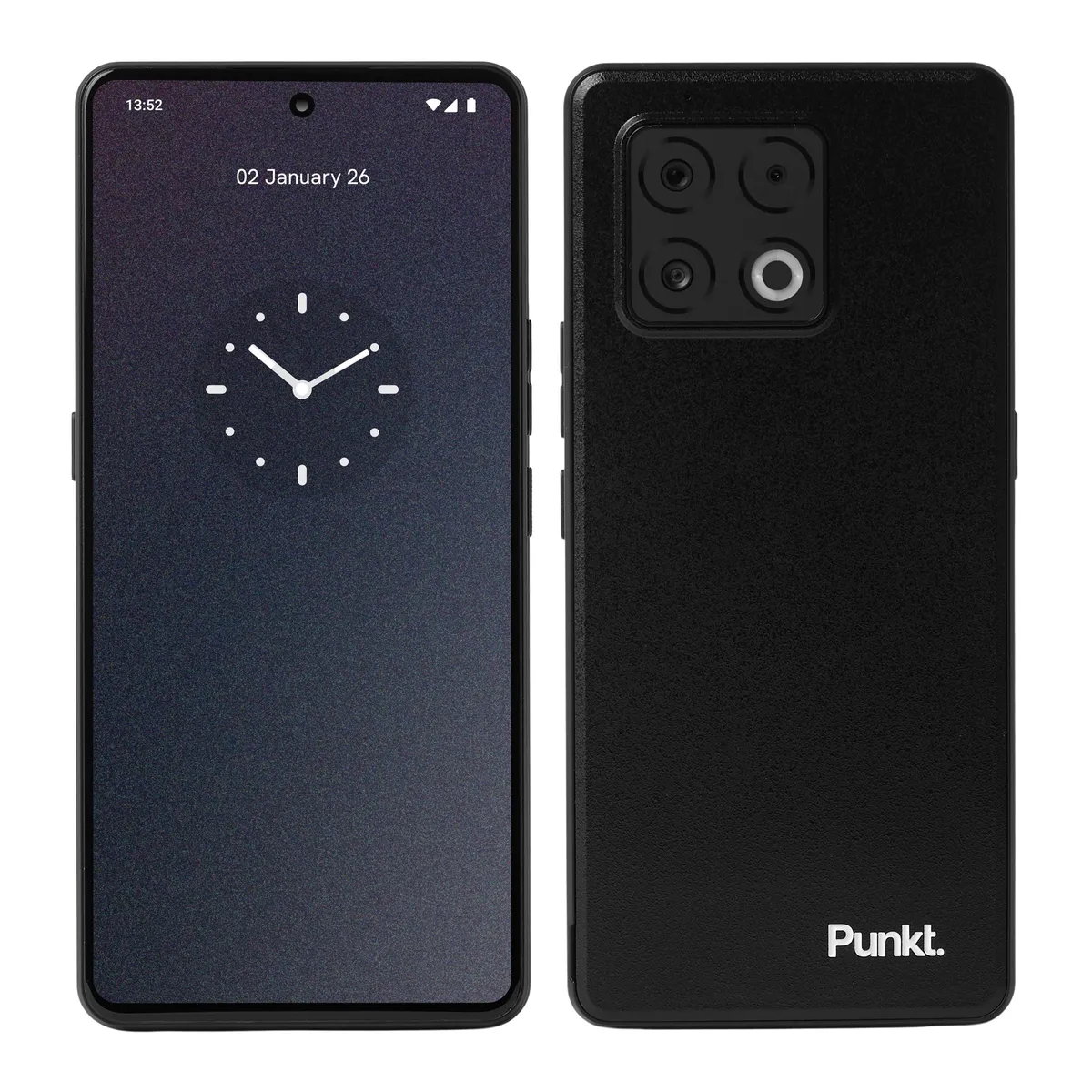 Punkt MC03 smartphone, front and back