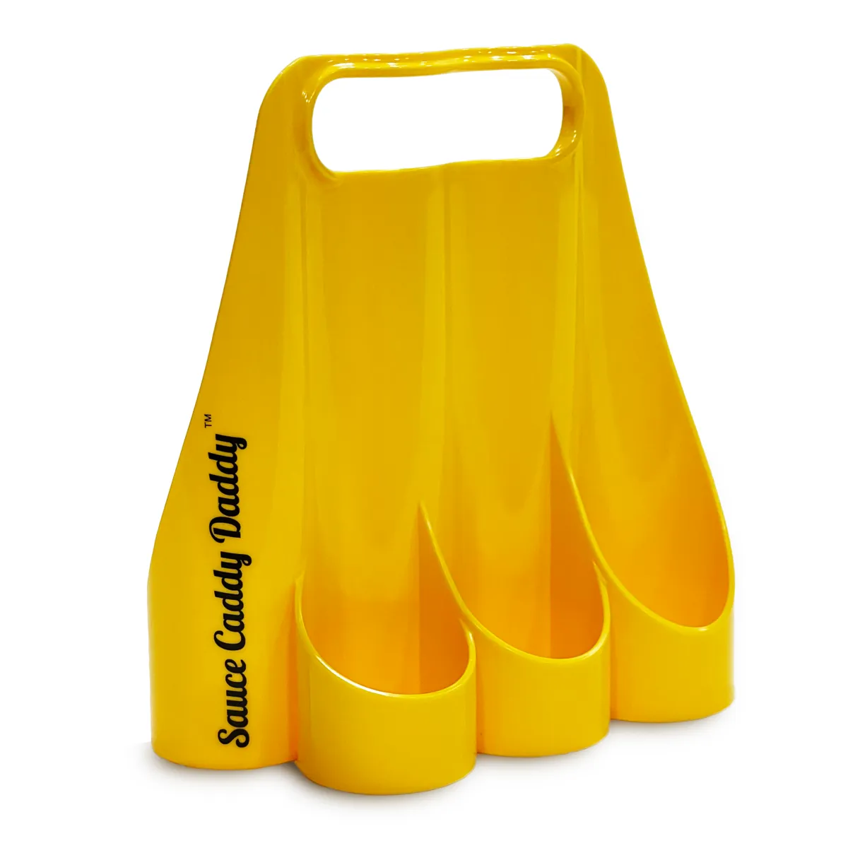 Yellow Sauce Caddy Daddy six-bottle hot sauce carrier