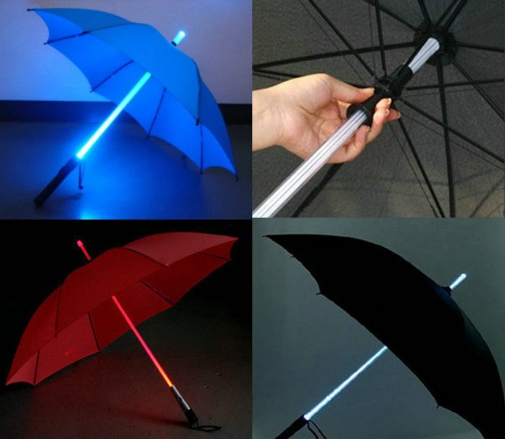Cool-Blade-Runner-Light-Saber-LED-Flitslicht-Paraplu-XmasGift-Nacht-Bescherming