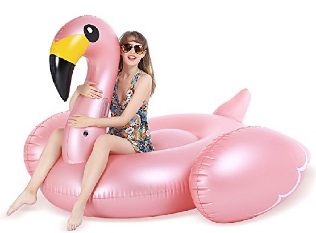 Ardisle Unisexs Pink Inflatable Giant Flamingo Shaped Pool Float Ring Raft Swimming Water Lilo